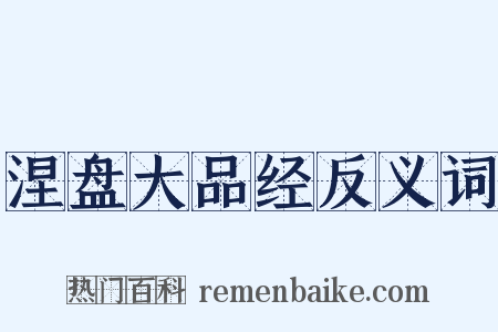 涅盘大品经反义词是什么意思的图片
